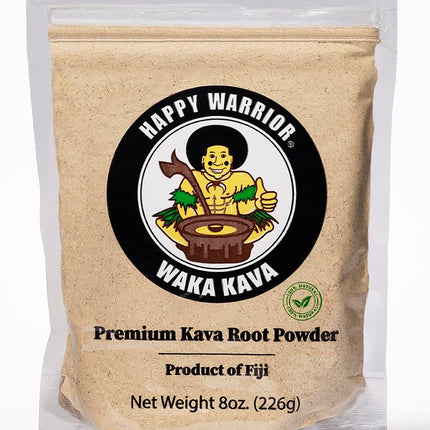 Happy Warrior Kava Powder - Premium Noble Waka Kava from Fiji - 8 oz