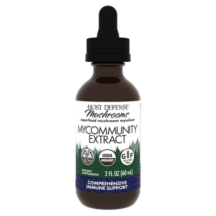 Host Defense MyCommunity Extract - 17 Species Blend Mushroom Supplement for Immune Support - Extract with Lion's Mane, Reishi, Chaga, Cordyceps, Turkey Tail & More - 1 fl oz (30 Servings)