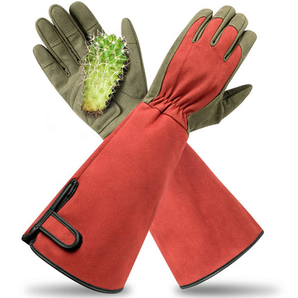 Yionaiyi Professional Rose Pruning Thorn Proof Gardening Gloves with Long Forearm Protection for Men and Women (1 Pair) (red, Medium)…