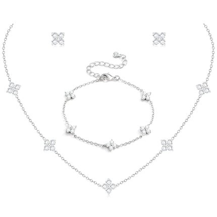 ORAZIO Dainty Silver Plated Jewelry Set for Women Gift Wedding Bride Prom