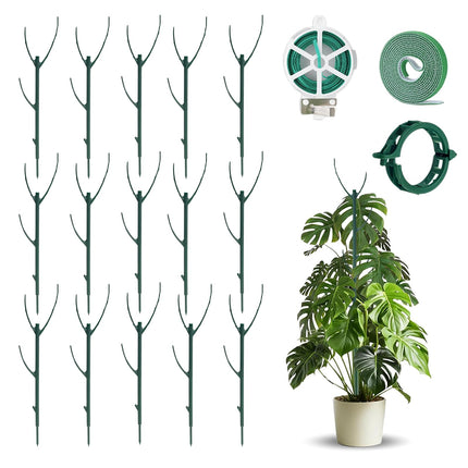 15pack Adjustable Plant Support Pole Stackable Indoor/Outdoor Support Pole with Clamps, Suitable for Supporting Monstera and Climbing Plants, Garden Accessories, Perfect Replacement for Plant Stakes