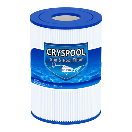 Cryspool® 07018 Filter Compatible with CX250RE, Star-Clear C250, PA25-4, PA25-4/M4, C-7626, FC-1230, 25 Sq. Ft Spa Filter Cartridge, 1 Pack