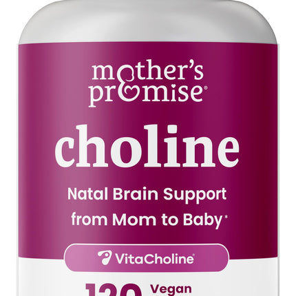 Prenatal Choline Supplements 550mg | 120 Capsules | Supports Baby’s Brain Development & Cognitive Function During Pregnancy & Nursing | Ultra Pure Natal VitaCholine, Vegan Choline Bitartrate for Women