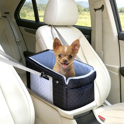 ACMEME Dog Car Seats for Small Dogs, Center Console Dog Booster Portable Car Seat for Puppy, Doggy, Cats, Small Pets 0-15 lbs, with Safety Net