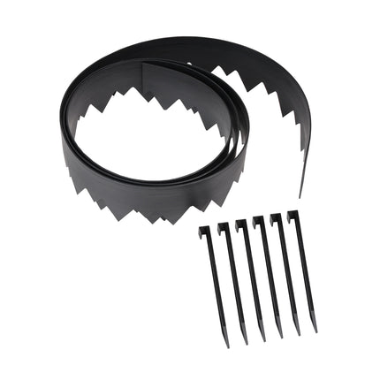 EasyFlex Pound‑In Landscape Edging with Bonus Anchoring Stakes – 20‑Foot Plastic Garden Border, 4.5 in. Straight‑Top Lawn Edging, Black