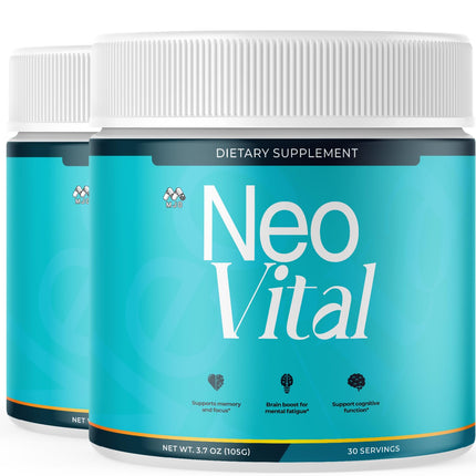 (2 Pack) Neo Vital Powder, Official NeoVital Powder Mixture with All Natural Ingredients, Neo Vital Advanced Formula Health & Overall Wellness Support with Maximum Strength Multivitamin (60 Servings)