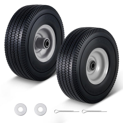10" 4.10/3.50-4 Tire and Wheel 5/8''Axle Bore Hole&2.2''Offset Hub