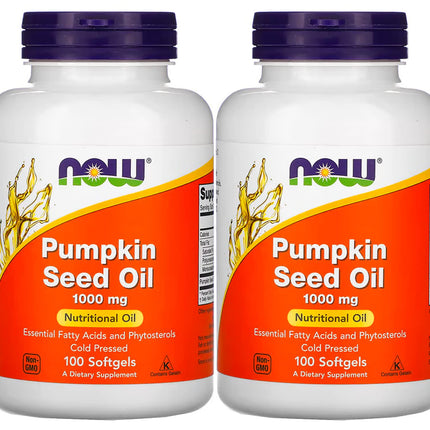 Now Foods Pumpkin Seed Oil 1000mg Soft-gels, 200-Count (100X2)