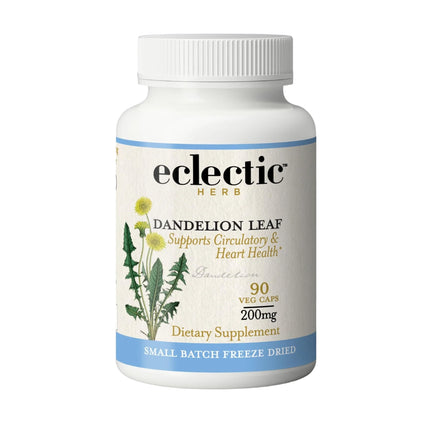 Eclectic Herb - Organic Freeze-Dried Dandelion Leaf Capsules | Supports Cleansing, Digestive Function & Heart Health | Natural Herbal Supplement | US-Grown, Vegan, Non-GMO (90 CT | 200 mg)
