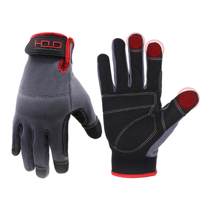 HANDLANDY Work Gloves for Men & Women, Utility Mechanic Working Gloves Touch Screen, Flexible Breathable Gardening Gloves for Yard Maintenance (Medium, 1 Pair)