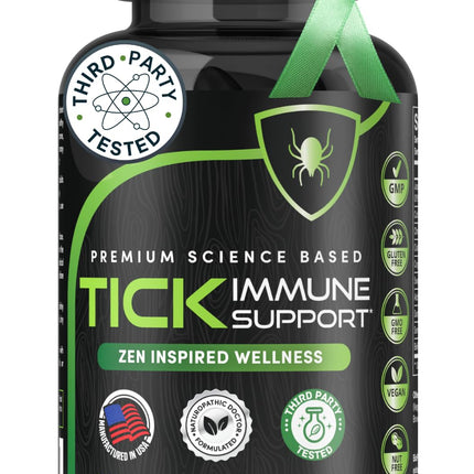 Zenmen Tick Immune Support Supplement - Improved Formula - Japanese Knotweed, Cat's Claw, Chinese Skullcap, Cryptolepis Sanguinolenta, Sweet Wormwood - 90 Vegan Capsules, Made in The USA