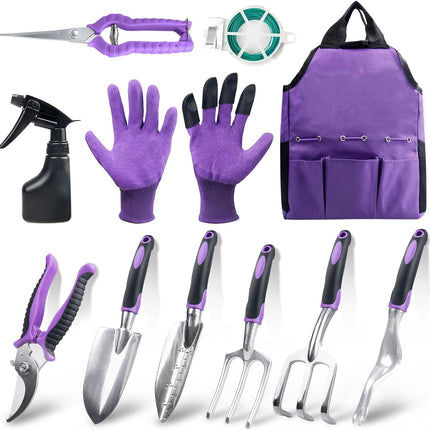 Covacure Gardening Tool Set, 11 Pcs Heavy Duty Aluminum Alloy Garden Tools