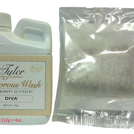 Tyler Glam Wash Laundry Detergent, Diva, Liquid, 4Fl Oz HE Safe w/Dryer Sachet Pouch h1