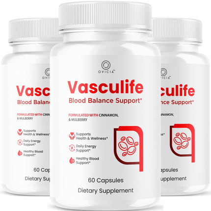 (3 Pack) Vasculife Capsules - Official Vascu Life Support Pills Advanced Formula With All Natural Ingredients, Premium Maximum Strength for Wellness & Overall Health Support, 180 Capsules for 3 Months
