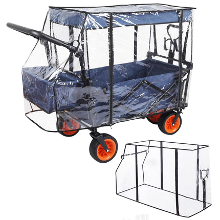 Waterproof Collapsible Wagon Rain & Sun Cover - Windproof UV-Resistant Canopy for Stroller/Trolley/Cart Accessories, Suit for Camping Picnic Garden Use