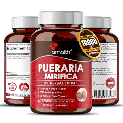 AMALTH Pueraria Mirifica Capsules 1000 mg 120 Capsules Estrogen Supplement for Women, Men and Transgender, Menopause Relief, Female Wellness Support Pills