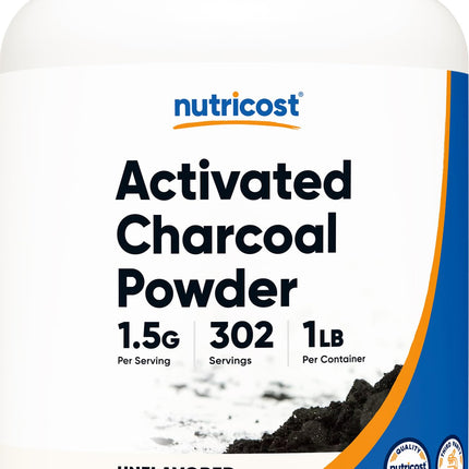 Nutricost Activated Charcoal Powder 1lb - Food Grade Powder, Toothpaste, Facemask, Odor Control, Vegetarian, Gluten Free, Non-GMO
