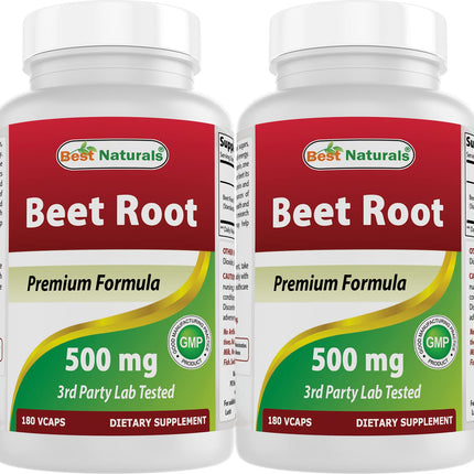 Best Naturals Beet Root Powder 500 mg 180 Capsules (180 Count (Pack of 2))
