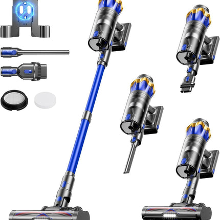 Cordless Vacuum Cleaner, Upgraded 650W 60KPA 70Mins Cordless Stick Vacuum Cleaner with Self-Standing and Touch Screen, Anti-tangle Wireless Vacuum, Vacuum Cleaners for Home/Pet Hair/Carpets/Floors