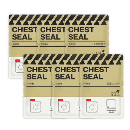 RHINO RESCUE Vented Chest Seal, IFAK Refill First Aid Supplies (6 Count)