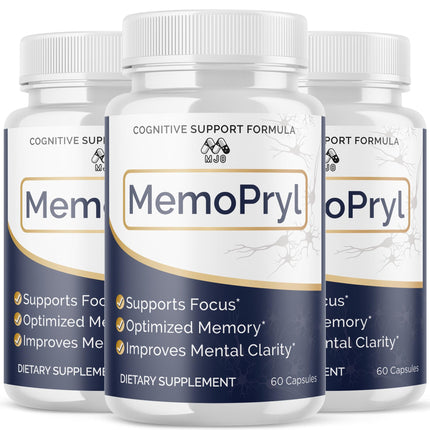 (3 Pack) Memopryl Brain Capsules, Official Memopryl Pills with All Natural Ingredients, Advanced Formula Memo Pryl Health and Wellness Support Pills with Maximum Strength Multivitamins (180 Capsules)
