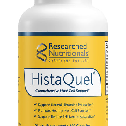 Researched Nutritionals HistaQuel - Dual-Action Histamine & Mast Cell Support Formula - Clinically Researched Flavonoid & Herbal Formula with Stinging Nettle & Black Cumin Seed Oil, 120 Capsules