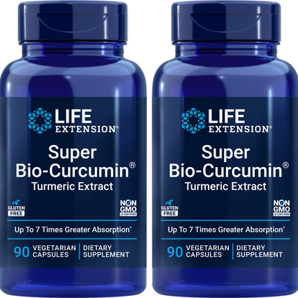Life Extension Super Bio-Curcumin Turmeric Extract 400mg, 90 Veg Caps (Pack of 2) - Vegetarian Capsule - Non-GMO - Highly Absorbable