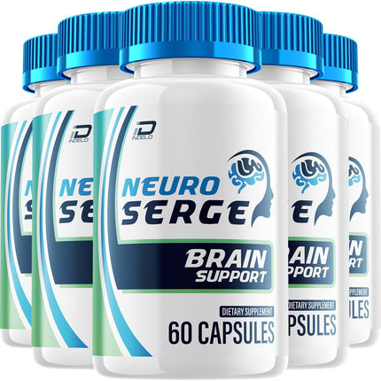 Neuro Serge Advanced Formula Capsules – Neuro Serge Natural Blend Focus Memory Support Supplement and Reviews (5 Pack – 300 Capsules)