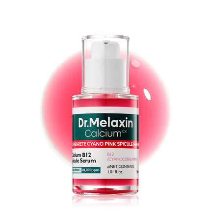 Dr.Melaxin Cyano Pink Spicule Serum with Vitamin B12, Liquid Microneedle Facial Treatment for Enlarged Pores, Niacinamide for Texture Refining & Renewal, 1.01 fl.oz