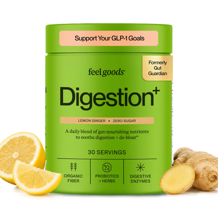 Feel Goods Gut Guardian, Gut Health Powder Drink Mix - Probiotic Fiber with Prebiotics & L Glutamine for Digestive Health, Bloating Relief & Digestion Support, Gut Cleanse - Zero Sugar, Organic Flavor