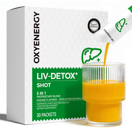 OxyEnergy Liver Cleanse Detox & Repair, Organic Milk Thistle Extract Liver Detox Supplement with Turmeric, Ginger, Dandelion, Support Liver Health & Digestion, Vegetarian, Gluten-Free, 30 Packs