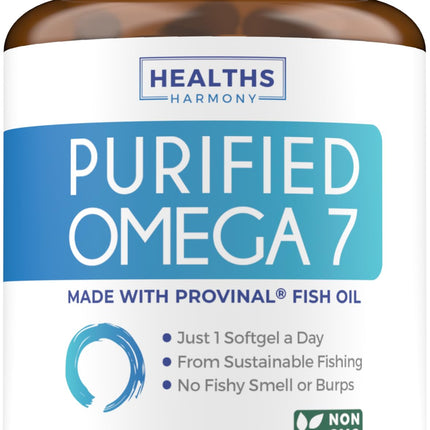 Omega 7 Supplement for Women and Men - High Potency & Purity Palmitoleic Acid Fatty Acid Fish Oil Supplement from Patented Provinal with Lowest Palmitic Acid - Sustainably Sourced (3 Month Supply)