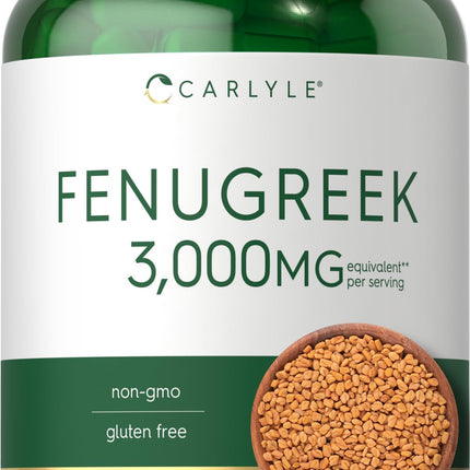 Carlyle Fenugreek Capsules | 300 Count | Non-GMO & Gluten Free Extract | Fenugreek Seeds