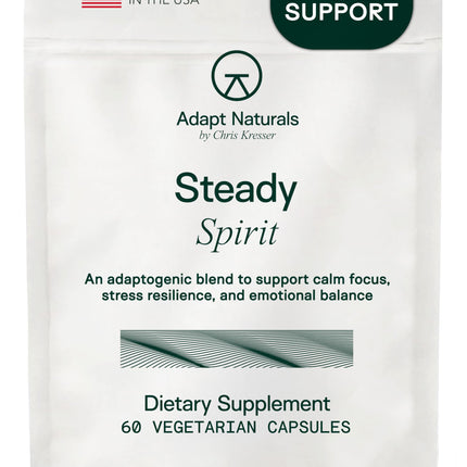 Adapt Naturals Steady Spirit Stress, Anxiety & Mood Support Supplement for Women and Men with Ashwagandha, L-Theanine, Holy Basil, Saffron, and Lemon Balm - Stress Relief Supplement - 30 Day Supply