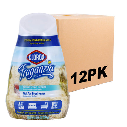Clorox Fraganzia Gel Air Freshener Cone, Fresh Ocean Breeze, 6 Oz, 12-Pk