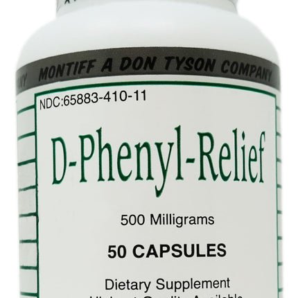 Pure D-Phenyl Relief 500 mg - 50 Capsules by Montiff
