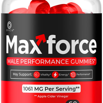 Max Force Gummies - Official Max Force Gummys with All Natural Ingredients, Advanced MaxForce Maximum Strength Formula for Wellness & Overall Health Support, 60 Gummies for 1 Month