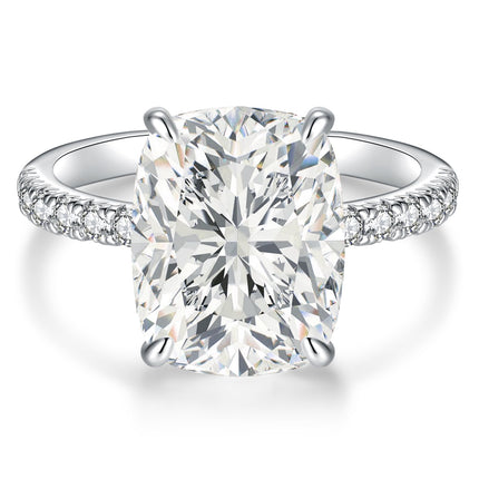 AVECON 5CT Elongated Cushion Cut Engagement Ring for Women, Travel Gift, 6