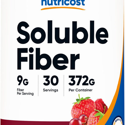 Nutricost Soluble Fiber (Berry Flavored) 30 Servings - Vegan, Non-GMO, Gluten Free