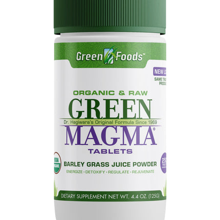 Green Foods Original Green Magma Barley Grass Nutritional Supplement, 250 Tablets (500mg Ea) Certified Organic