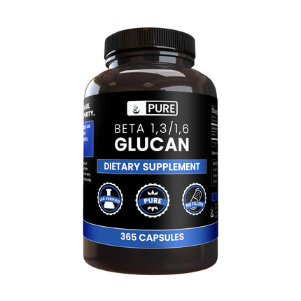 PURE ORIGINAL INGREDIENTS Beta Glucan 1,3/1,6, (365 Capsules) No Magnesium Or Rice Fillers, Always Pure, Lab Verified