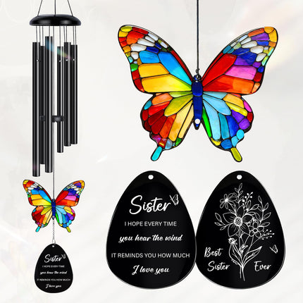 Sister Gifts from Sisters, Sister Birthday Gift from Sisters, Gift for Sisters Birthday, Sisters Present from Sis Brother, Sis Wind Chimes, Best Sis Ever Presents for Christmas, Mothers Day
