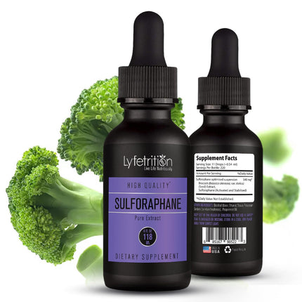Lyfetrition Activated & Stabilized Sulforaphane 540mg,4 Oz Liquid,220 Servings,Made in USA,Quick Absorption,Quality Potent Ingredients,Third-Party Tested,Non-GMO,GMP Certified,Cruelty-Free Products