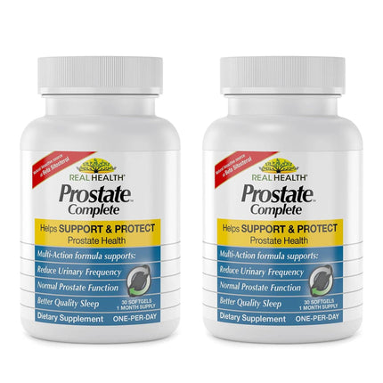 Real Health The Prostate Formula - Prostate Health Supplements for Men, Saw Palmetto Formula for Healthy Bladder and Urinary Support, with Lycopene, Resveratrol, & Selenium - 30 Count (Pack of 2)