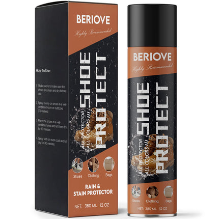 BERIOVE Shoe Protector Spray Waterproof : 13.5 OZ Waterproof Shoe Spray - Suede Protector Spray for Sneaker Boots & Canvas (white1)