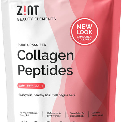 Zint Collagen Peptides Powder (32 oz) | Grass-Fed, Hydrolyzed Type I & III | Supports Skin, Hair, Joints & Gut Health | Rich in Key Amino Acids | Paleo-Friendly, Keto, Non-GMO, Unflavored