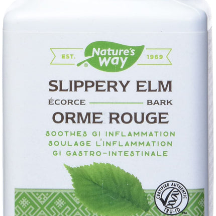 Nature's Way Slippery Elm Bark, 1,600 mg Per Serving, 100 Vegetarian Capsules, 2-Pack