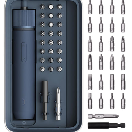 HOTO 25-Piece Upgraded Electric Screwdriver Kit, 1/4'' Hex, Magnetic Lid, 1500mAh Rechargeable Cordless Screwdriver, LED Light, Ideal for Furniture Assembly, Home Repair & Garage Projects