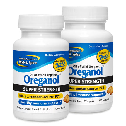 NORTH AMERICAN HERB & SPICE Super Strength Oreganol P73 - Pack of 2, 120 Softgels - Immune System Support - Non-GMO, Vegan Friendly - 240 Total Servings
