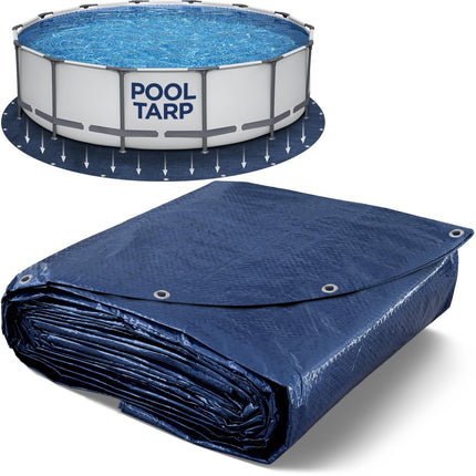18 Ft Round Pool Liner Pad - Mat Tarp for Under Pool, Above Ground Pool Mat, Pool Ground Cloth, Pool Bottom Pad, Waterproof PE Tarp, Puncture Protection & Extend Liner Life